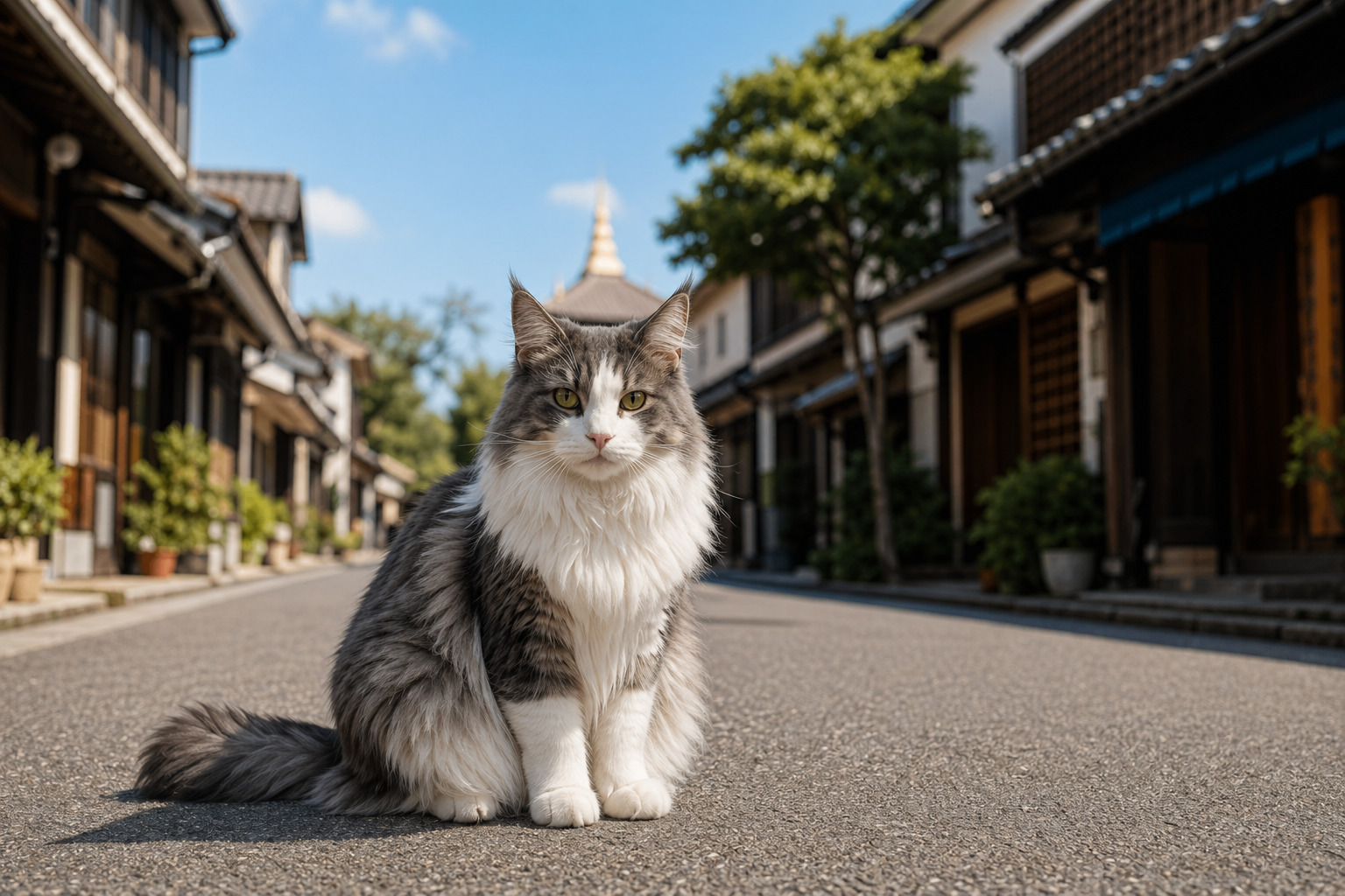 街でたたずむ猫